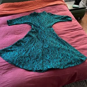 Vintage Linda Roberts Bat Sleeve Midi Dress, Size M/L